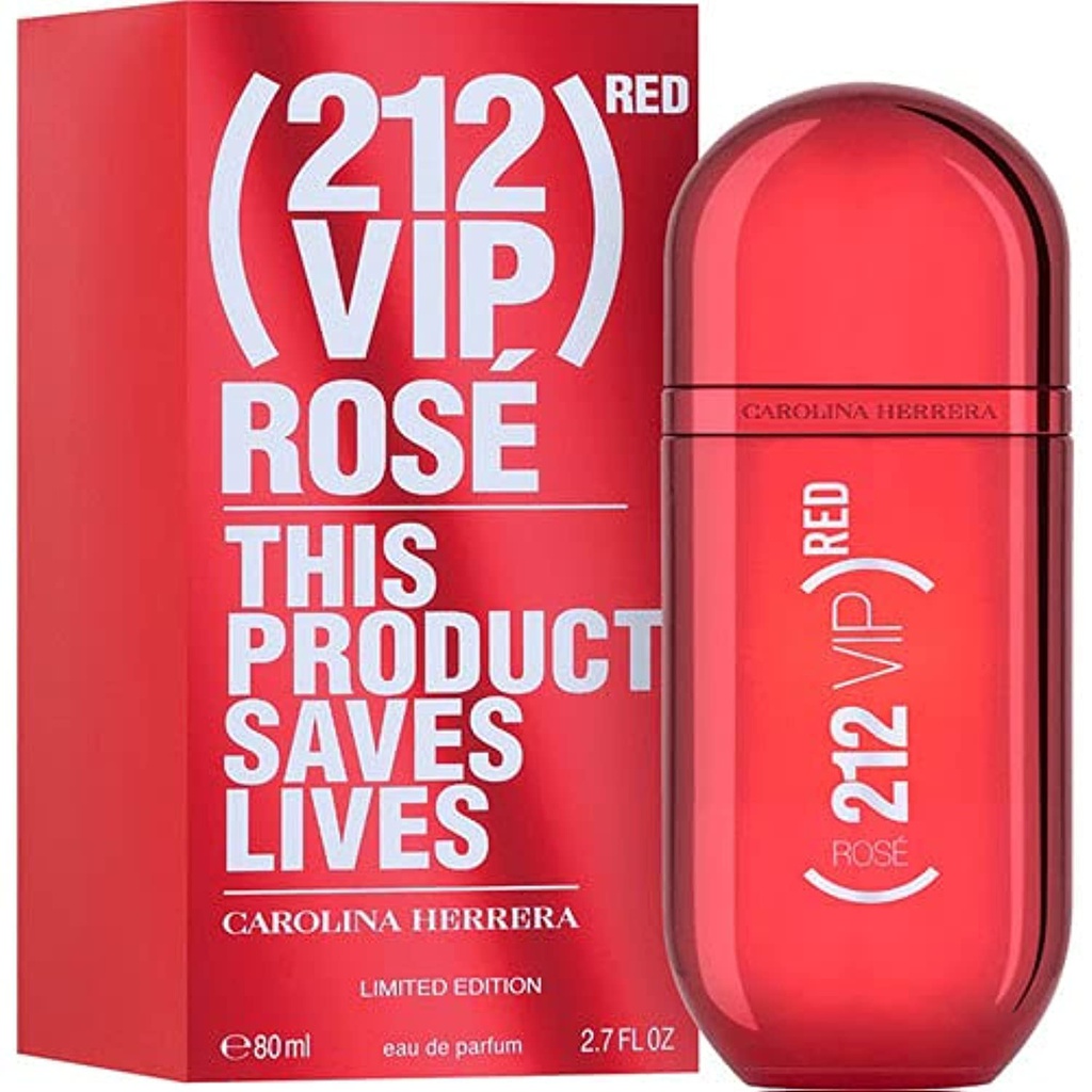 [28] - Carolina Herrera 212 VIP Rose Red Limited Edition Eau de Parfum 80 Ml .